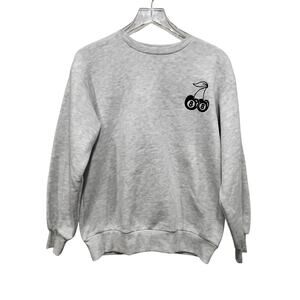 Organic Generation Pullover Sweatshirt Size S Cherry 8 Ball Embroidered Gray